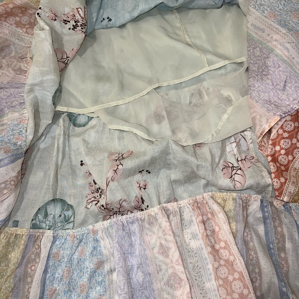 DAVI & DANI Patchwork Petal Floral Tiered Dress/Boho/Cottagecore/NWT Size Small - Picture 10 of 15
